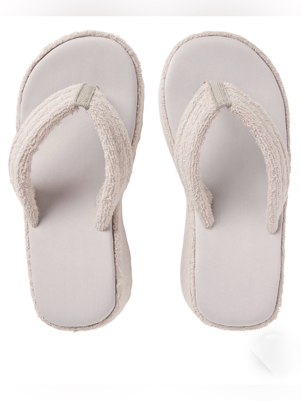 SKIMS Terry Platform Flip Flop Stone Beige nude 37 7 New (FW102)